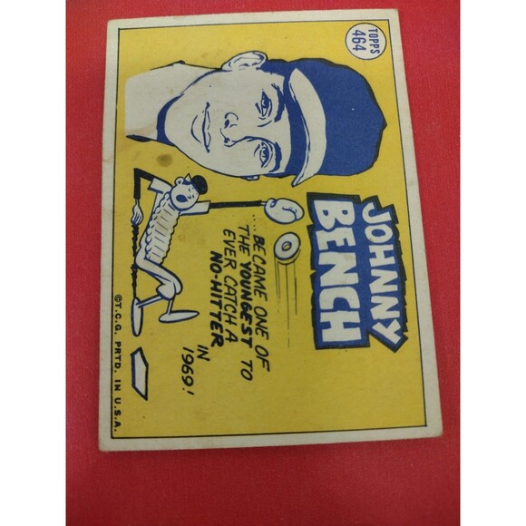 JOHNNY BENCH - 1970 Topps Card # 464 - Sporting News All-Star Cincinnati Reds - Picture 2 of 11